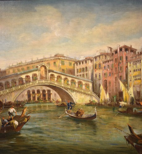 XIXe siècle - Venise, Grand Canal - Angelo Trentin (Udine1850- Wien1912)